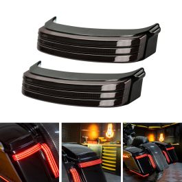 HOGWORKZ® Trilogy™ LED Saddlebag Lights for Harley® Touring '14-'23 | Black (Smoked Lens)