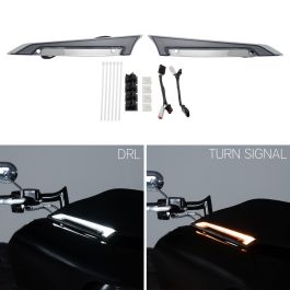 HOGWORKZ® Lumipro™ LED Windshield Trim Lights for Harley® Road Glide '15-'23 | Chrome