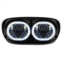 Dual LED Black HALOMAKER® Headlight for Harley® Road Glide '98-'13