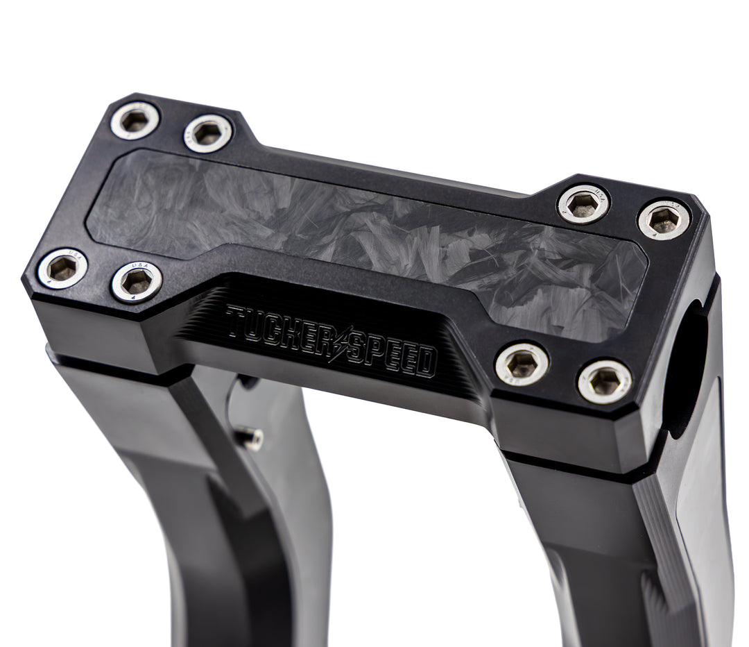 Tucker Speed 8" Pullback Handlebar Risers - Forged Carbon Inlay