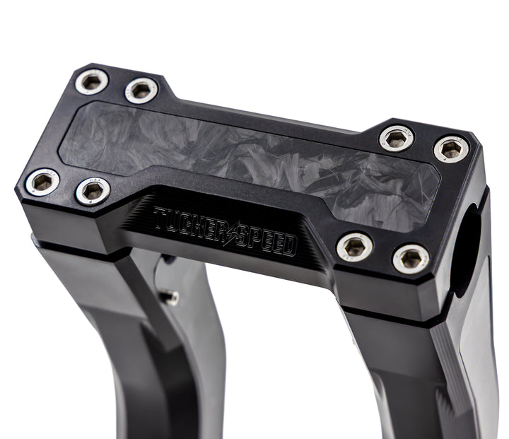 Tucker Speed 8" Pullback Handlebar Risers - Forged Carbon Inlay