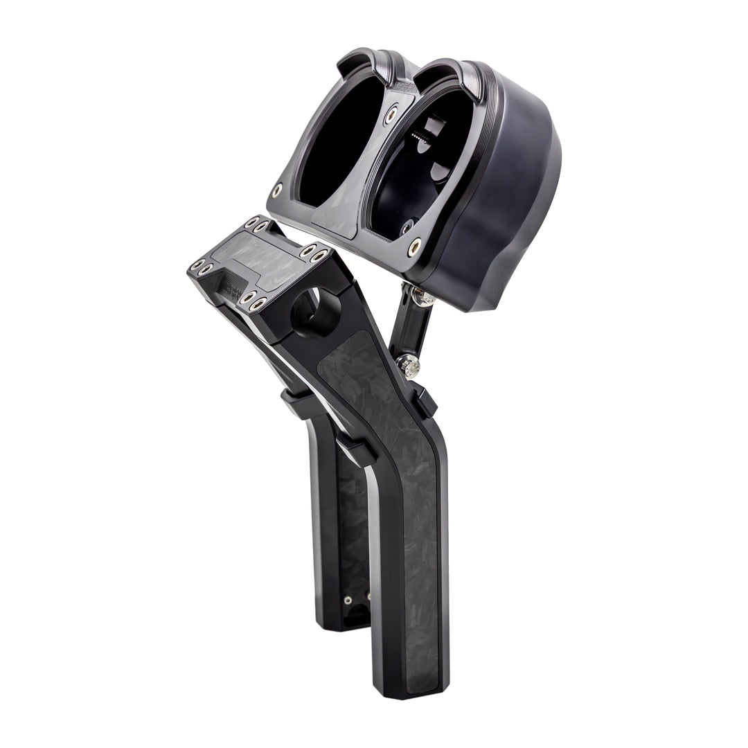 Tucker Speed Road Glide Dual Gauge Mount w/ Mod-Clamp System - Forged Carbon Fiber Inlay - 2015–2023 Road Glide