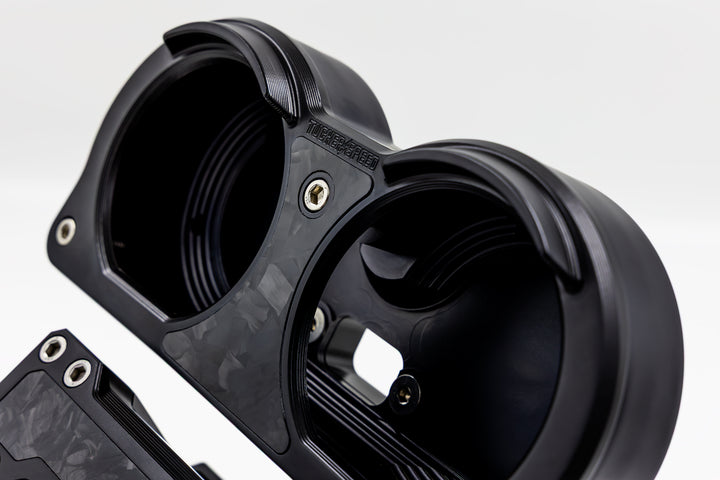 Tucker Speed Road Glide Dual Gauge Mount w/ Mod-Clamp System - Forged Carbon Fiber Inlay - 2015–2023 Road Glide