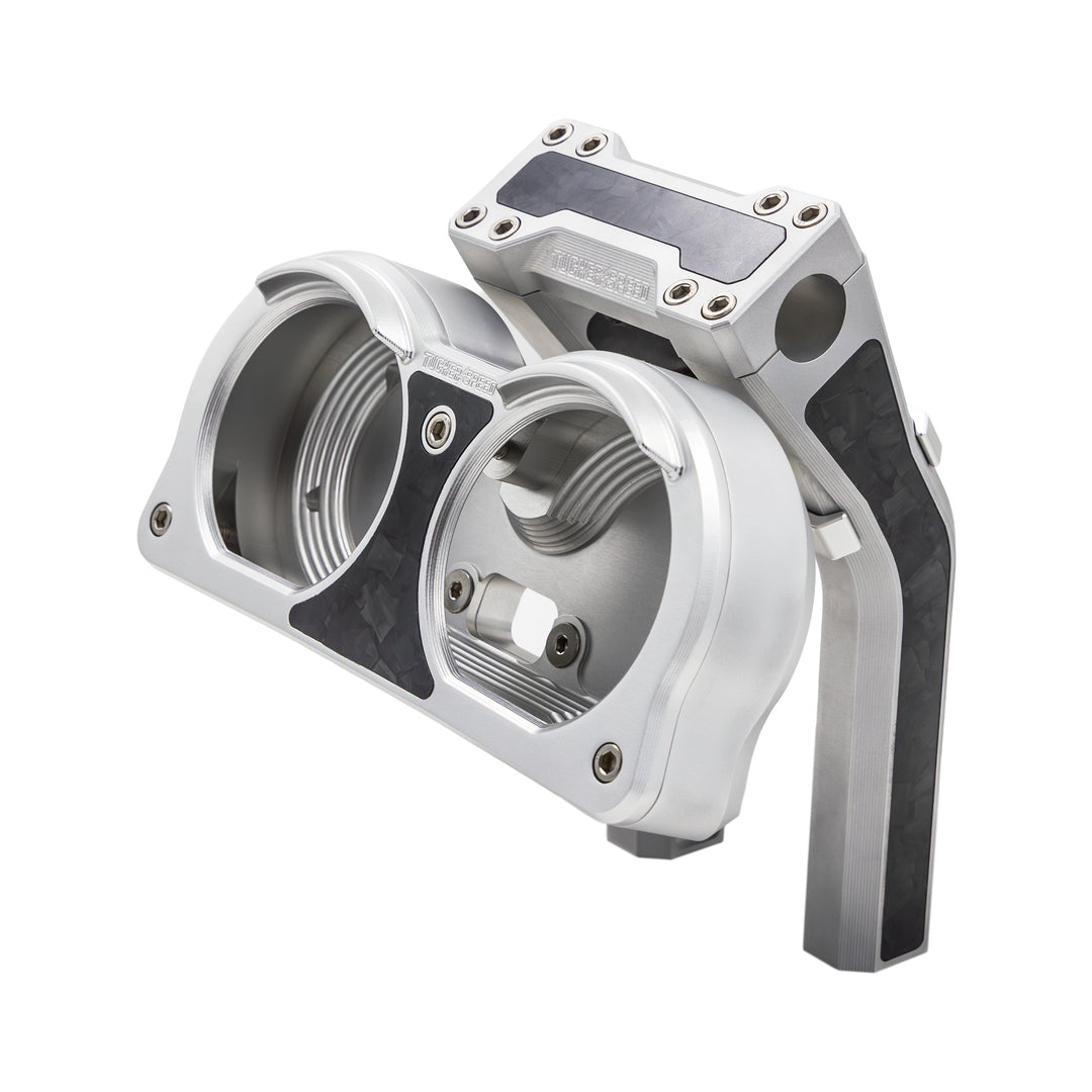 Tucker Speed Road Glide Dual Gauge Mount w/ Mod-Clamp System - Forged Carbon Fiber Inlay - 2015–2023 Road Glide