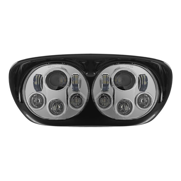 HogWorkz Dual LED Chrome Headlight for Harley® Road Glide '98-'13 - HW195021