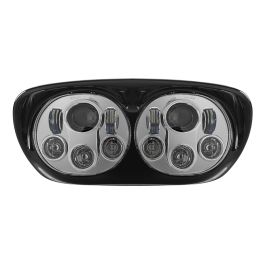 Dual LED Chrome Headlight for Harley® Road Glide '98-'13