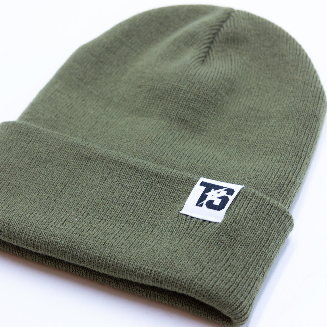 Tucker Speed Knit Cuffed Beanie - Olive Green