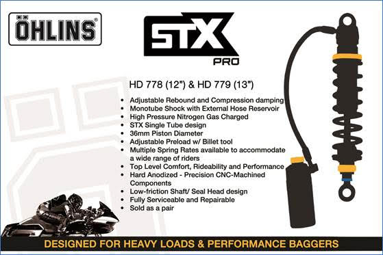 Öhlins STX Pro Series Hi-Performance Bagger Shocks - HD778 / HD779
