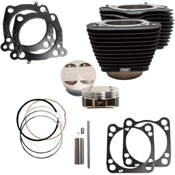 S&S Cycle 128" Big Bore Kit for M-Eight 114"/117" Engines-Wrinkle Black