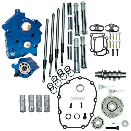 S&S Cycle Gear Drive Camchest Kit w/465G Cam, Fits 17-20 Oil Cooled M8, Chrome Pushrod Tubes