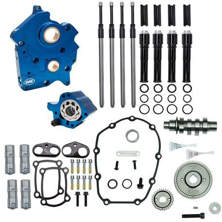S&S Cycle Gear Drive Camchest Kit w/465 Cam, Fits 17-20 Twin Cooled M8, Black Pushrod Tubes
