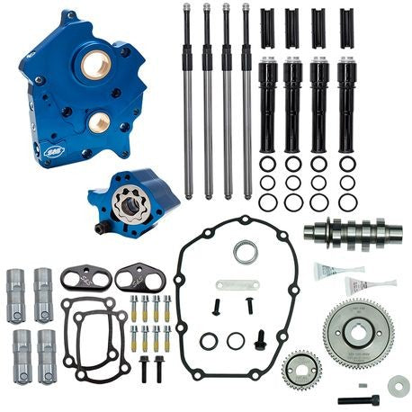 S&S Cycle Gear Drive Camchest Kit w/465G Cam, Fits 17-20 Oil Cooled M8, Black Pushrod Tubes