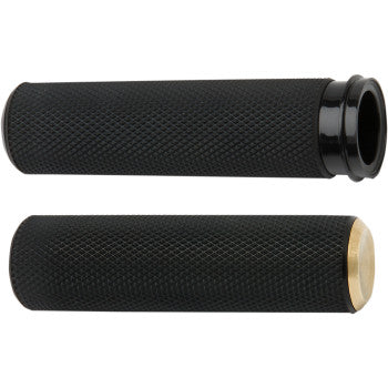 Arlen Ness Fusion Knurled Grips - Throttle By Wire - Brass
