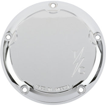 Thrashin Supply M8 Derby Cover - Dished - Chrome