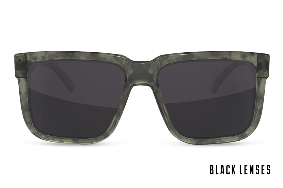 Heatwave Visual Avenue Sunglasses: Granite, Black Lens W/Silver Emblem (4758015770701)