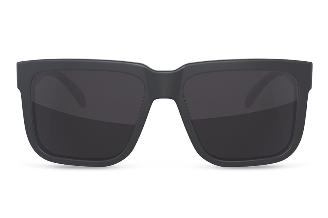 Heatwave Visual Avenue Sunglasses: Black W/Gold Emblem (4758003974221)