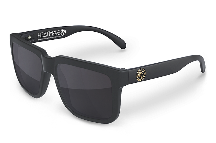 Heatwave Visual Avenue Sunglasses: Black W/Gold Emblem (4758003974221)