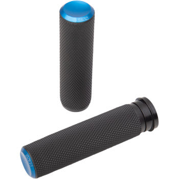 Arlen Ness Fusion Knurled Grips - Throttle By Wire - Blue