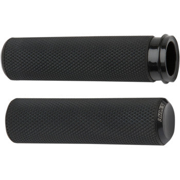 Arlen Ness Fusion Knurled Grips - Throttle By Wire - Black