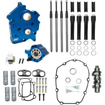 S&S 465 Chain Drive Camchest Kit - Oil Cooled M8 - Black Pushrod Tubes