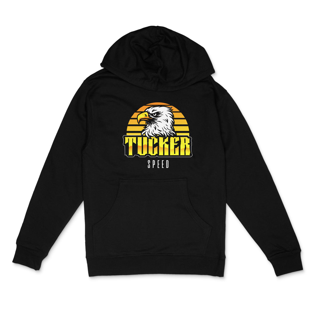 Tucker Speed Sunset Eagle Pullover Hoodie - Black