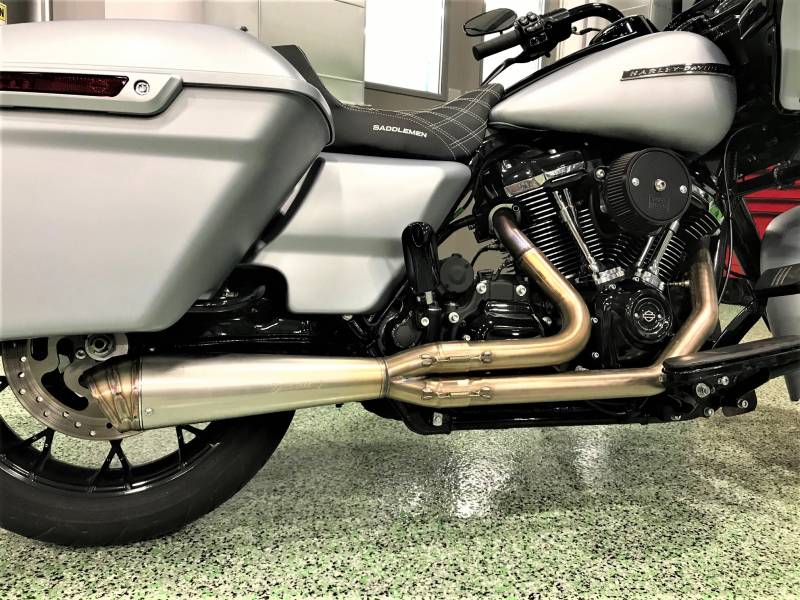 Jackpot RTX Riot 2-into-1 Short Exhaust - Raw Stainless Steel - M8 Touring