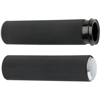 Arlen Ness Fusion Knurled Grips - Throttle By Wire - Chrome