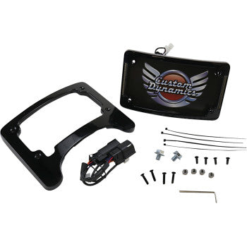 Custom Dynamics Turn Signal Eliminator With Tri Radius Illuminated Plate Frame - Black