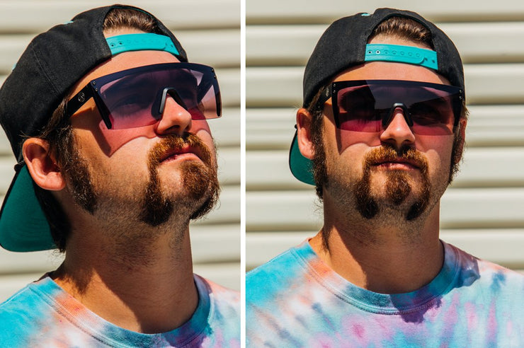 Heatwave Visual Lazer Face Sunglasses: Purple Lurk