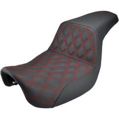 Saddlemen Step-Up Red Lattice Stitch Seat, Fits 06-17 FLD/FX