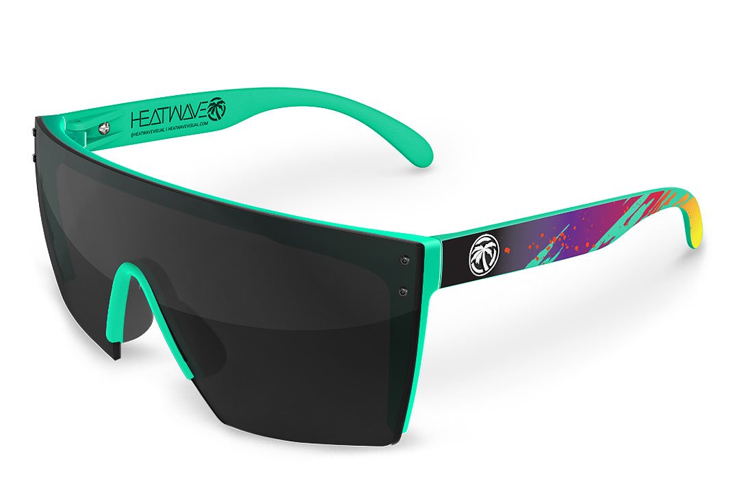 Heatwave Visual Lazer Face Sunglasses: Aqua Splash Custom Frame / Blac –  Tucker Speed