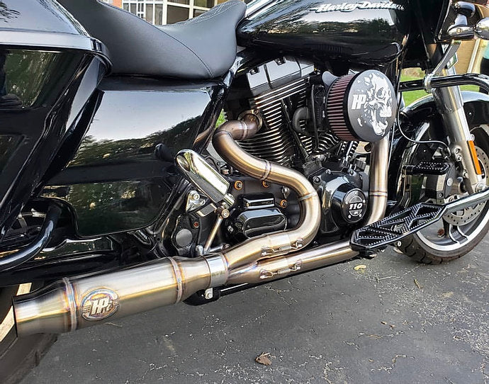 Horsepower Inc. Twin Cam Bagger Shorty Exhaust - Stainless - 2007-2016,