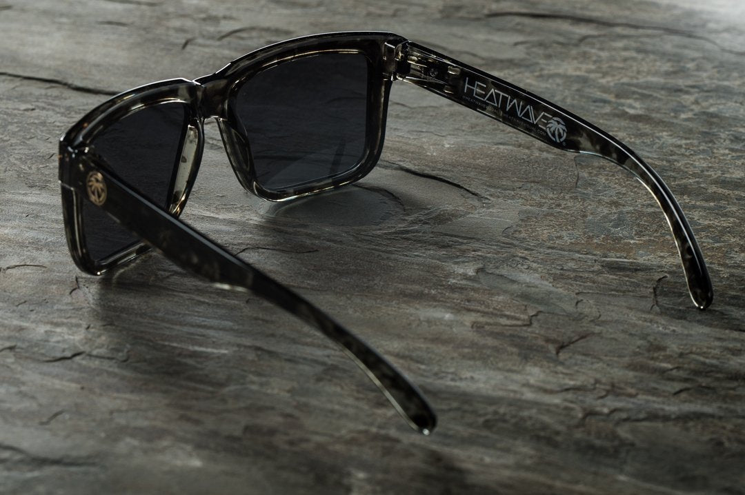 Heatwave Visual Avenue Sunglasses: Granite, Black Lens W/Silver Emblem (4758015770701)