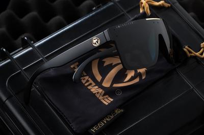 Heatwave Visual Quatro Sunglasses: Black/Gold Bar (4757695299661)