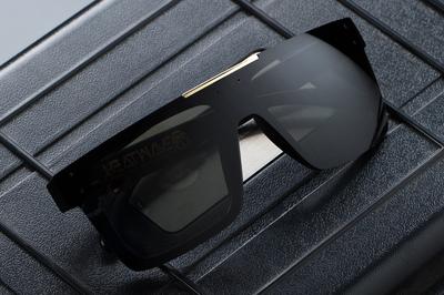 Heatwave Visual Quatro Sunglasses: Black/Gold Bar (4757695299661)