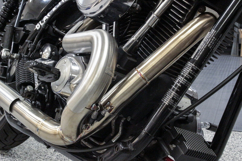 TBR Comp S 2-Into-1 Exhaust - FXR - Brushed Stainless W/ Carbon