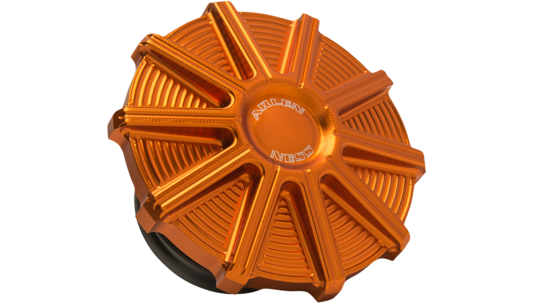 Arlen Ness 10-Gauge Gas Cap - Orange Anodized - 96-20 Big Twin, 96-20 XL W/Screw-In Type Vented Gas Cap