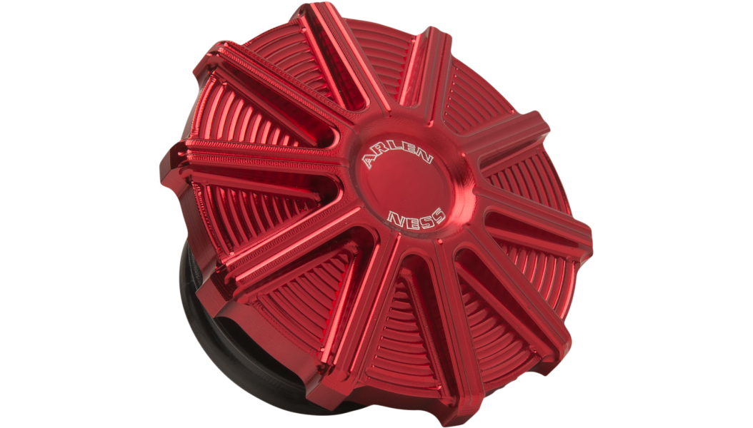 Arlen Ness 10-Gauge Gas Cap - Red Anodized - 96-20 Big Twin, 96-20 XL W/Screw-In Type Vented Gas Cap