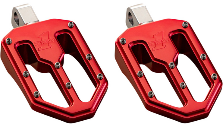 Pro-One Performance Moto V1 Billet Footpegs - Red