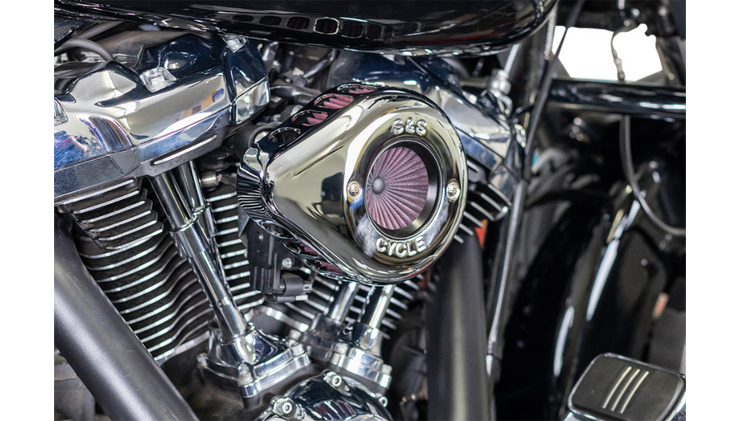 S&S Cycle Air Stinger Stealth Air Cleaner Kit - W/Teardrop Cover - Chrome - 17 & Newer M-Eight Models