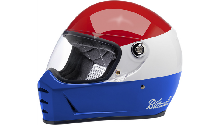 Biltwell Lane Splitter Helmet - Podium Red/White/Blue