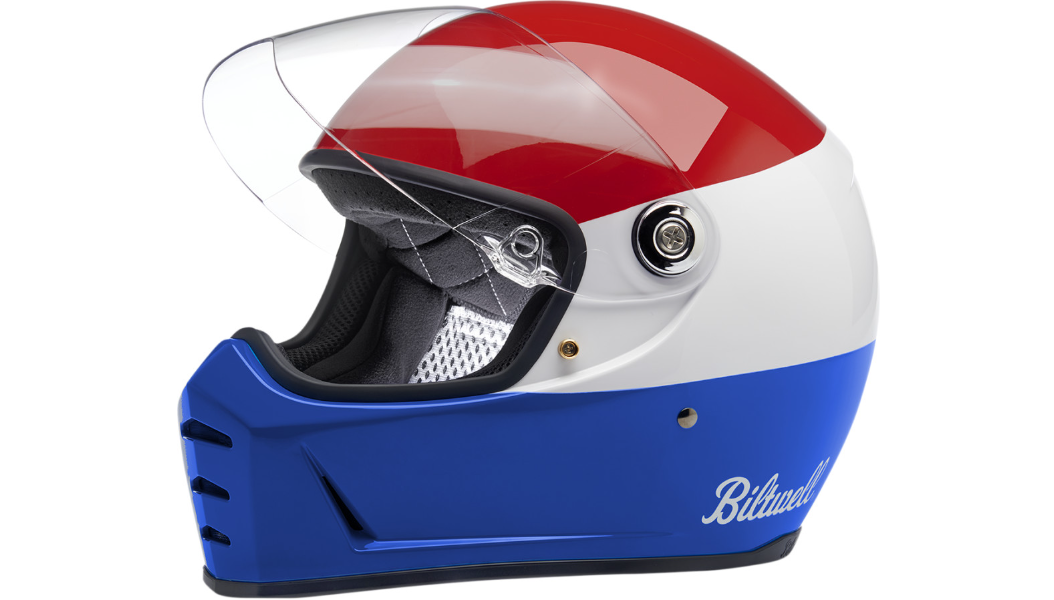 Biltwell Lane Splitter Helmet - Podium Red/White/Blue