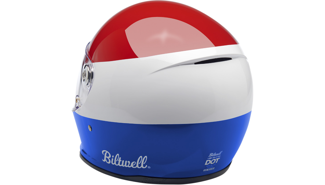 Biltwell Lane Splitter Helmet - Podium Red/White/Blue