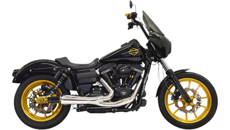 Bassani Xhaust "The Ripper" Short Road Rage 2-Into-1 Exhaust - Chrome - Fits 06-17 FXD/FXDWG