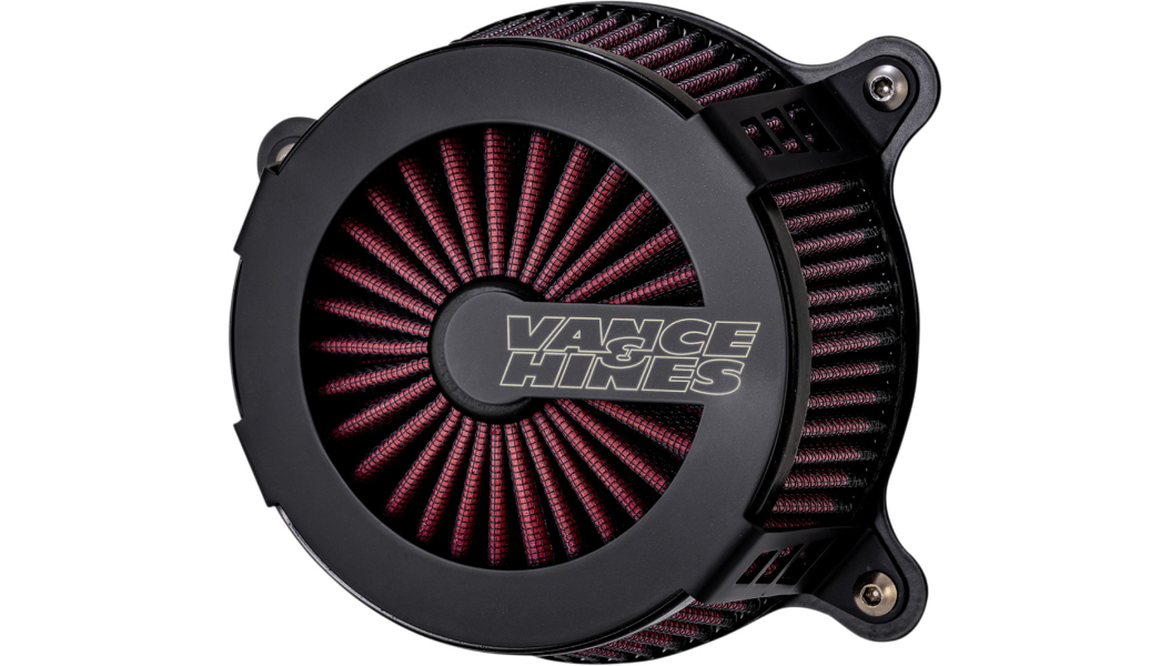 Vance & Hines V02 Cage Fighter Air Cleaner - Wrinkle Black - Throttle By Wire Twin Cam
