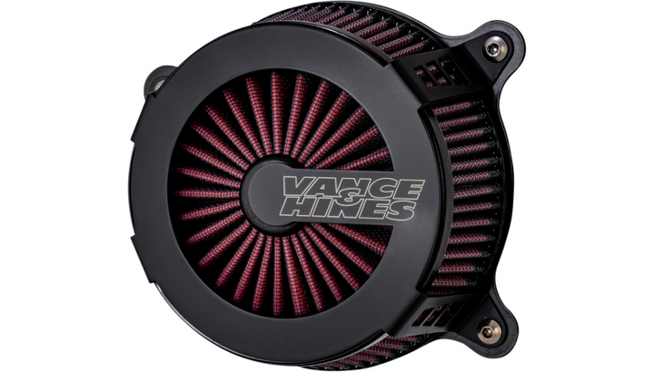 Vance & Hines V02 Cage Fighter Air Cleaner - Wrinkle Black - Throttle By Wire Twin Cam