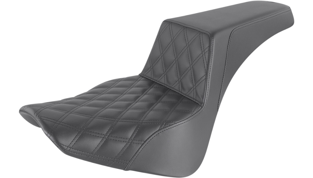 Saddlemen Step-Up Seat, Black, Lattice Stitched Front, Fits 18-20 FLDE/FLHC/FLHCS/FLSL