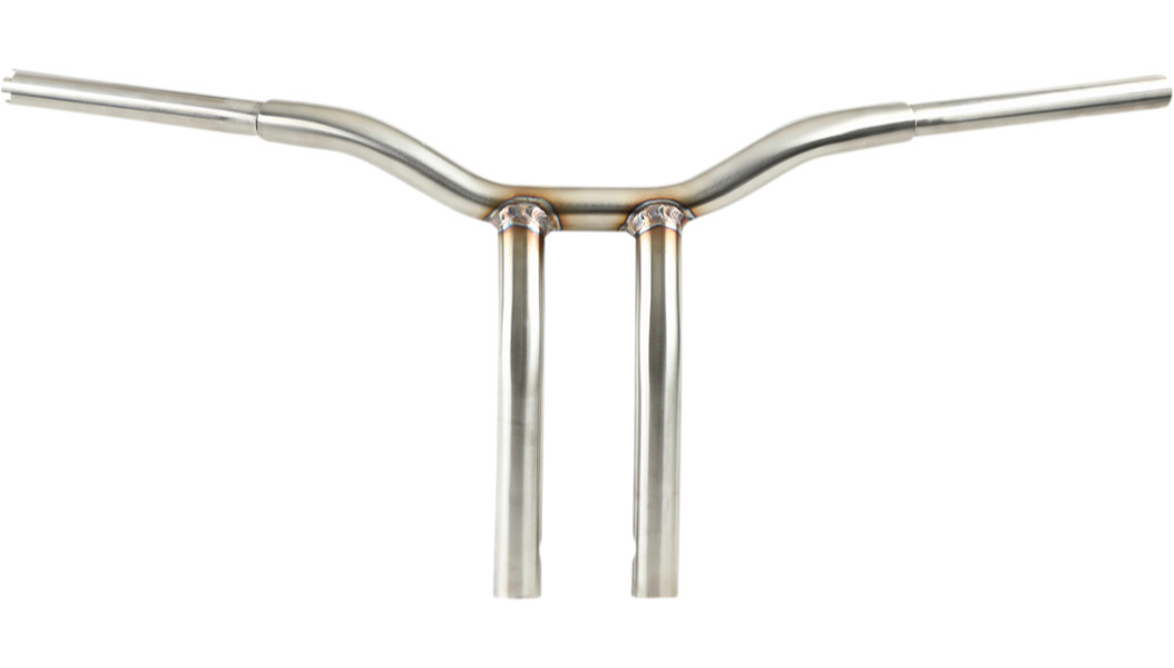 LA Choppers Kage Fighter Welded Bent-Riser Handlebar - One Piece - 12" - Raw Stainless Steel