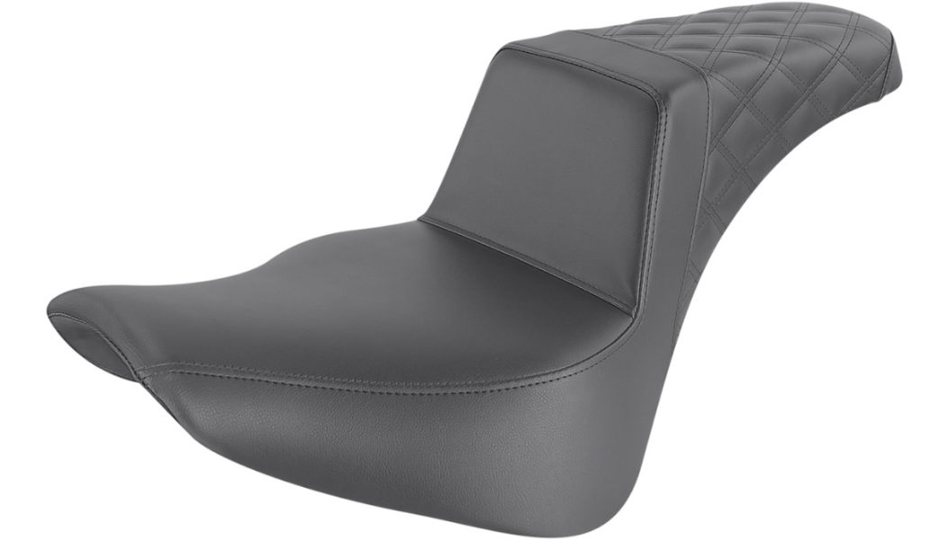 Saddlemen Step-Up Seat, Black, Lattice Stitched Rear, Fits 18-20 FLDE/FLHC/FLHCS/FLSL