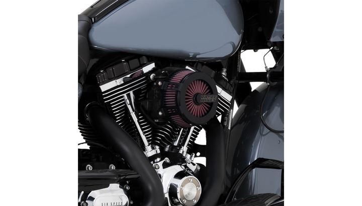 Vance & Hines V02 Cage Fighter Air Cleaner - Wrinkle Black - Throttle By Wire Twin Cam